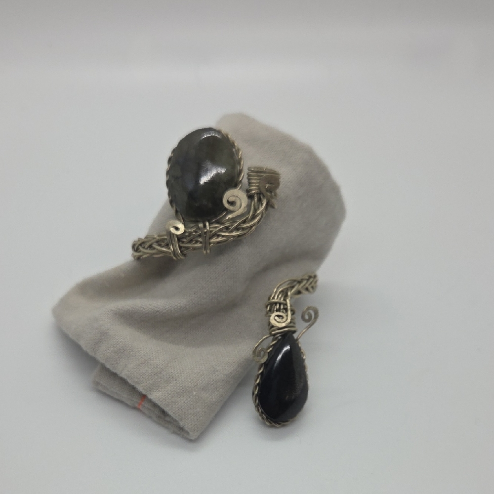 Free People Silver and Black Bracelet Set